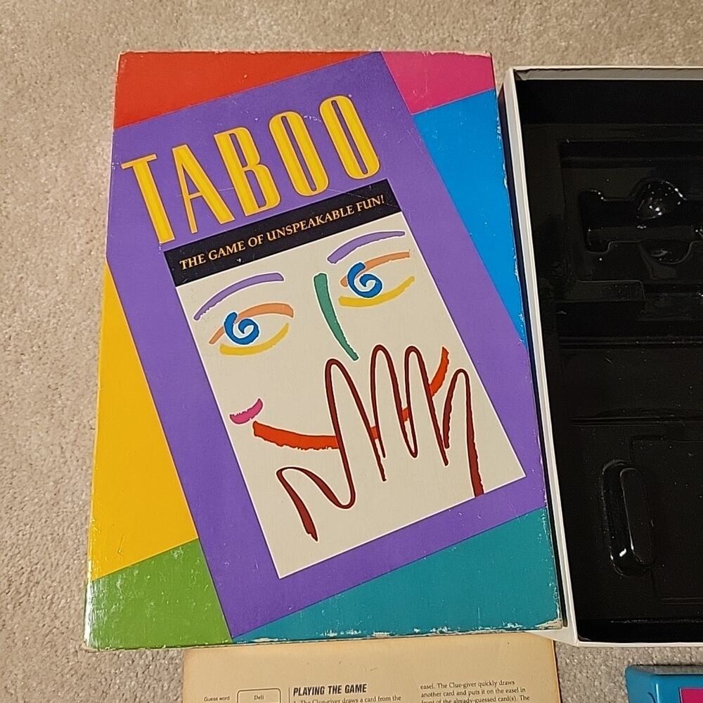 Vintage Taboo Board Game Complete w Buzzer Instructions Milton Bradley